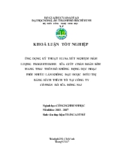 Khóa luận Ứng dụng kỹ thuật elisa xét nghiệm hàm lượng progesterone sữa giúp chẩn đoán sớm mang thai trên bò không động dục hoặc phối nhiều lần không đậu được điều trị bằng kích thích tố tại công ty cổ phần Đồng Nai