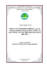 Luận văn Khảo sát tình hình nhiễm E.coli và Coliforms trong nước uống, nước có gas, nước có cồn trên địa bàn quận Thủ Đức