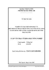 Luận văn Nghiên cứu đặc điểm sinh học và biện pháp kỹ thuật nhăm nâng cao năng suất, chất lượng hồng Việt Cường tại huyện Đồng Hỷ, tỉnh Thái Nguyên