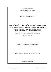 Luận văn Nghiên cứu đặc điểm sinh lý, hiệu quả tạo củ khoai tây bi in vitro và trồng thử nghiệm tại Thái Nguyên