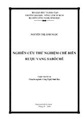 Luận văn Nghiên cứu thử nghiệm chế biến rượu vang Sabôchê