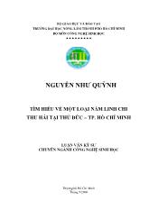 Luận văn Tìm hiểu về một loại nấm Linh chi thu hái tại Thủ Đức, thành phố Hồ Chí Minh
