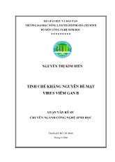Luận văn Tinh chế kháng nguyên bề mặt virus viêm gan B