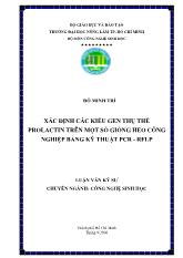 Luận văn Xác định sự hiện diện của các kiểu gen Prolactin receptor trên một số giống heo công nghiệp bằng phương pháp PCR-RFLP