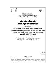 Đề tài Hoàn thiện công nghệ, thiết bị sản xuất và ứng dụng maltodextrin từ tinh bột sắn,ngô trong sản xuất thực phẩm và dược phẩm