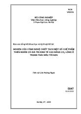 Đề tài Nghiên cứu công nghệ chiết tách một số chế phẩm thiên nhiên có giá trị kinh tế cao bằng CO2 lỏng ở trạng thái siêu tới hạn