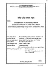 Đề tài Nghiên cứu đề xuất biện pháp bảo đảm an toàn vệ sinh thực phẩm đối với loại hình dịch vụ thức ăn đường phố