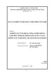 Đề tài Nghiên cứu ứng dụng công nghệ chống nấm mốc áp dụng trong sản xuất và lưu thông các loại giầy vải, giầy da xuất khẩu
