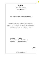Đề tài Nghiên cứu ứng dụng kỹ thuật sắc ký lỏng hiệu năng cao (HPLC) tối ưu hoá các điều kiện phân tích một số acid amin trong cá
