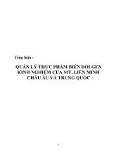 Đề tài Quản lý thực phẩm biến đổi gen kinh nghiệm của Mỹ, liên minh châu Âu và Trung Quốc