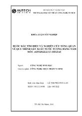 Khóa luận Bước đầu tìm hiểu và nghiên cứu tổng quan về quy trình sản xuất nước tương bằng nấm mốc aspergillus oryzae