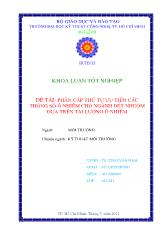 Khóa luận Phân cấp thứ tự ưu tiên các thông số ô nhiễm cho ngành dệt nhuộm dựa trên tải lượng ô nhiễm