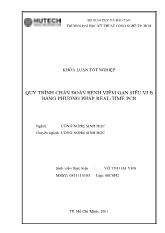 Khóa luận Quy trình chẩn đoán bệnh viêm gan siêu vi B bằng phương pháp Real-Time pcr