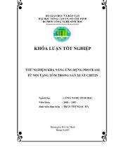 Khóa luận Thử nghiệm khả năng ứng dụng Enzyme protease từ nội tạng tôm trong sản xuất Chitin