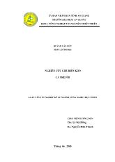 Luận văn Nghiên cứu chế biến khô cá trê phi