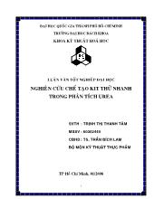 Luận văn Nghiên cứu chế tạo kit thử nhanh sử dụng trong phân tích ure