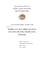 Luận văn Nghiên cứu quy trình sản xuất sữa chua bổ sung thanh long ruột đỏ