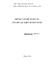Tiểu luận Những vấn đề toàn cầu vấn đề cạn kiệt nguồn nước
