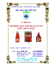 Tiểu luận Tìm hiểu quy trình sản xuất xốt chua ngọt