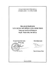 Xây dựng mô hình làng sinh thái vùng cao Lúm Pè, xã Phỏng Lái, huyện Thuận Châu, Sơn La