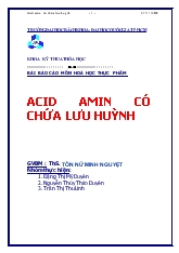 Đề tài Acid amin có chứa lưu huỳnh