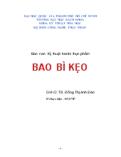 Đề tài Bao bì cho sản phẩm kẹo