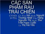 Đề tài Các sản phẩm rau trái chiên