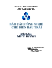 Đề tài Công nghệ chế biến mứt đông