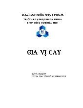 Đề tài Tìm hiểu về gia vị cay