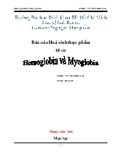 Đề tài Tìm hiểu về Hemoglobin và Myoglobin