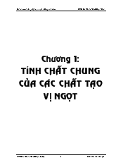 Đồ án Những chất tạo ngọt sử dụng trong bánh kẹo