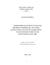 Khóa luận Đánh giá hiệu quả sử dụng của hai loại chế phẩm vi sinh Biozyme-100 và Vime-Bacillus trong ao nuôi công nghiệp tôm sú (Penaeus Monodon Fabricus, 1798) thương thẩm tại Bạc Liêu