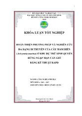 Khóa luận Hoàn thiện phương pháp và nghiên cứu đa dạng di truyền của cây mắm biển (avicennia marina) ở khu dự trữ sinh quyển rừng ngập mặn Cần Giờ bằng kỹ thuật rapd