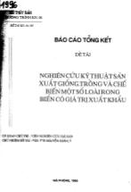 Nghiên cứu kỹ thuật giống, trồng và chế biến một số loài rong biển có giá trị xuất khẩu