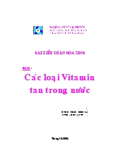 Tiểu luận Các loại Vitamin tan trong nước