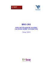 Báo cáo Kết quả lấy ý kiến của giới chủ doanh nghiệp về thực tiễn áp dụng bộ luật lao động tại Khánh Hòa