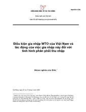 Đề tài Điều kiện gia nhập WTO của Việt Nam và tác động của việc gia nhập này đối với tình hình phân phối thu nhập
