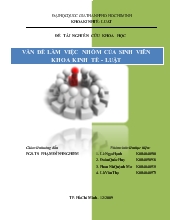 Đề tài Vấn đề làm việc nhóm của sinh viên Khoa kinh tế Luật -Đại học Quốc gia thành phố Hồ Chí Minh