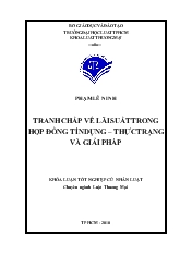 Khóa luận Tranh chấp về lãi suất trong hợp đồng tín dụng - Thực trạng và phải pháp