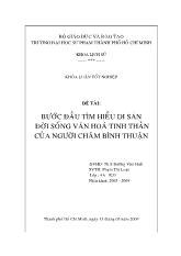 Luận văn Bước đầu tìm hiểu di sản đời sống văn hoá tinh thần của người Chăm Bình Thuận
