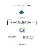 Luận văn Các trường hợp vô hiệu của hợp đồng thương mại : Lý luận, pháp luật và thực tiễn tài phán