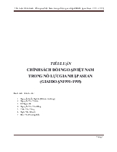 Tiểu luận Chính sách đối ngoại Việt Nam trong nỗ lực gia nhập ASEAN (giai đoạn 1991-1995)