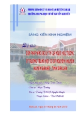 Đề tài Biện pháp nâng cao uy tín của người hiệu trưởng ở trường THCS Nguyễn Khuyến Huyện Eakar – Tỉnh Đăk Lăk
