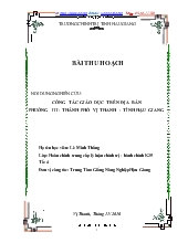 Đề tài Công tác giáo dục trên địa bàn phường III, Thành phố Vị Thanh, tỉnh Hậu Giang