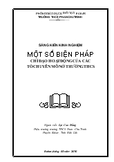 Đề tài Một số biện pháp chỉ đạo hoạt động các tổ chuyên môn nhằm nâng cao chất lượng dạy – học ở trường THCS Phan Chu Trinh, Eakar, Đăk Lăk