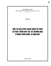 Đề tài Một số giải pháp hoàn thiện tổ chức và phát triển hợp tác xã thương mại ở nông thôn ở nước ta hiện nay