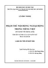 Luận án Phạm trù nội động / ngoại động trong tiếng Việt (so sánh với tiếng Anh)