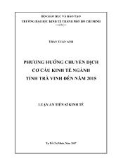Luận án Phương pháp chuyển dịch cơ cấu kinh tế ngành tỉnh Trà Vinh đến năm 2015