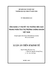 Luận án Ứng dụng lý thuyết thị trường hiệu quả trong phân tích thị trường chứng khoán Việt Nam