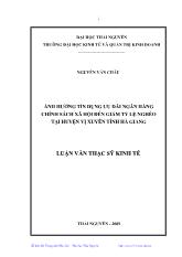 Luận văn Ảnh hưởng tín dụng ưu đãi tại Ngân hàng Chính sách xã hội đến giảm tỷ lệ nghèo tại huyện Vị Xuyên tỉnh Hà Giang